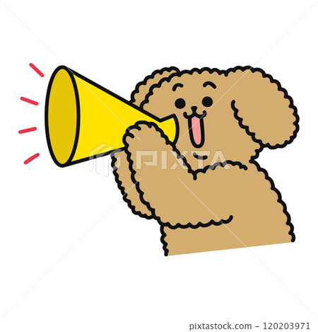 Dog with a megaphone 120203971