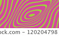 Pink and green retro waves vector abstract background	 120204798