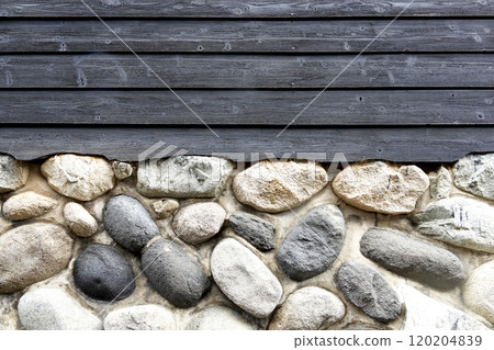 Old houses in castle towns: stone walls and wooden walls Old houses in castle towns: stone walls and wooden walls 120204839