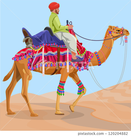 Decorated Camel and Camel Rider Decorated Camel and Camel Rider 120204882