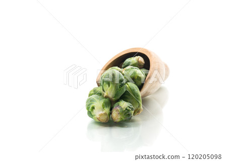 fresh raw brussels sprouts isolated on white background 120205098