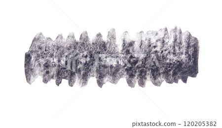 Abstract black and white textured brush stroke art on white background 120205382