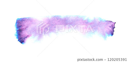 Vibrant abstract watercolor brush stroke with pink and blue gradient on white 120205391