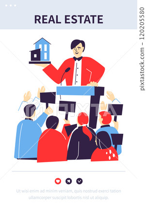 Real estate - colorful flat design style banner 120205580