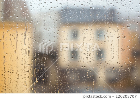 Abstract background with rain droplets on window. 120205707