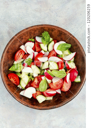 A simple vegetable salad. A simple vegetable salad. 120206259