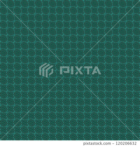 Seamless background pattern of black and green checkered pattern with irregular curved vertical and horizontal lines Seamless background pattern of black and green checkered pattern with irregular curved vertical and horizontal lines 120206632