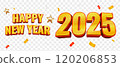 Happy new year 2025 with confetti 120206853