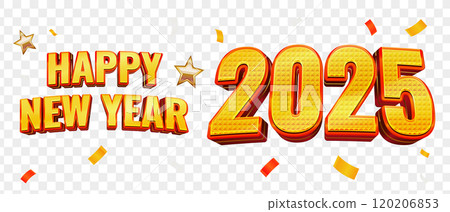 Happy new year 2025 with confetti 120206853