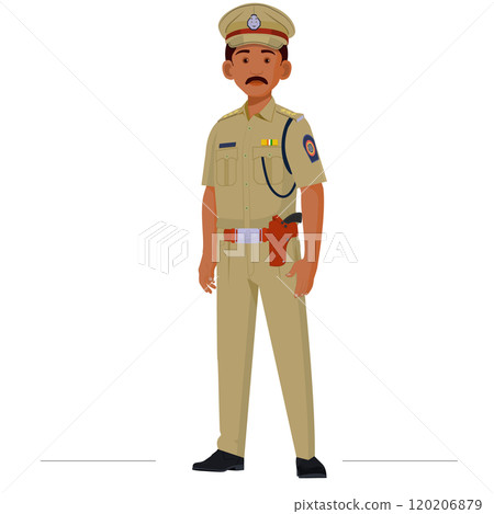 indian police officer, Indian policeman, Indian police officer in uniform 120206879