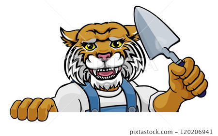 Wildcat Bricklayer Builder Holding Trowel Tool 120206941