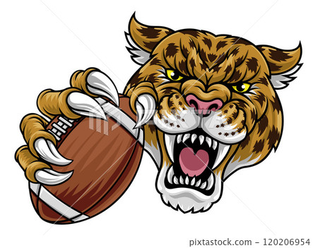 Jaguar Leopard Cheetah American Football Mascot Jaguar Leopard Cheetah American Football Mascot 120206954