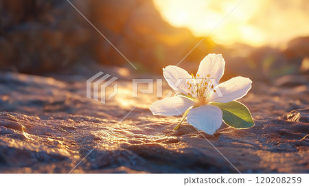 荒野中綻放的花朵－希望與力量的象徵 120208259