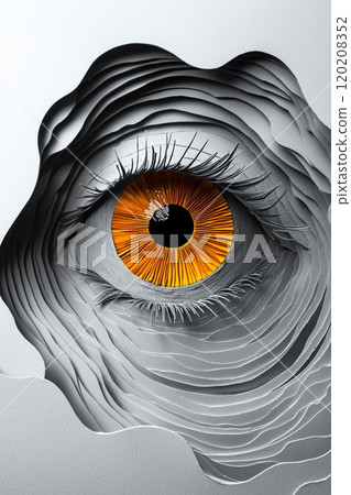 Eye design made of abstract paper layers Eye design made of abstract paper layers 120208352