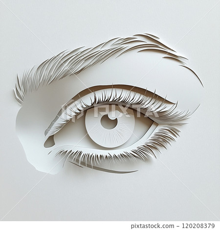 Eye design made of abstract paper layers Eye design made of abstract paper layers 120208379