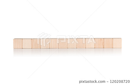 wooden cubes twelve 12 pieces on isolate white background wooden cubes twelve 12 pieces on isolate white background 120208720