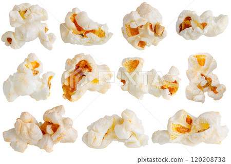 popokorn set on isolate and white background popokorn set on isolate and white background 120208738