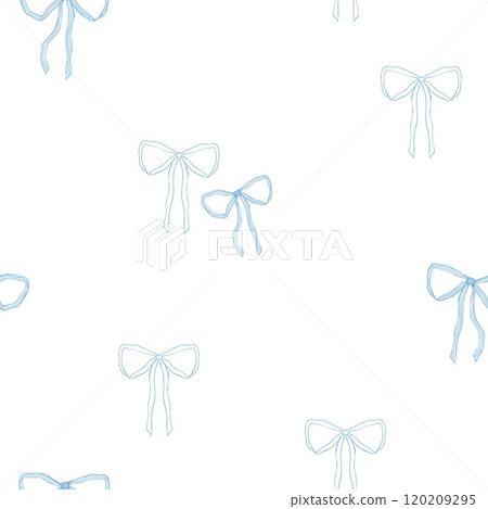 Beautiful vector seamless pattern with hand drawn bows. Ready background print. 120209295