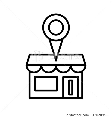 Market place. Shopping and E-commerce. Store location icon. Market place. Shopping and E-commerce. Store location icon. 120209469
