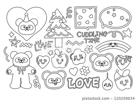 vector, panda, christmas 120209834