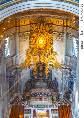 The ornate apse showcases St. Peter's Cathedra, supported by the four Doctors of the Church 120209855