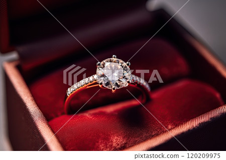 Diamond wedding ring. Accessories and jewellery. Generative Ai Diamond wedding ring. Accessories and jewellery. Generative Ai 120209975