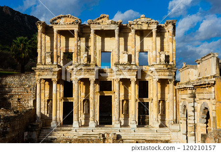 Ruins of Roman building of Celsus Library in Ephesus, Turkey 120210157