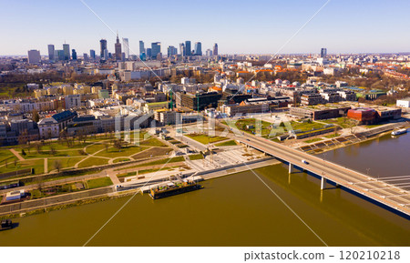 Warsaw cityscape with Swietokrzyski bridge Warsaw cityscape with Swietokrzyski bridge 120210218