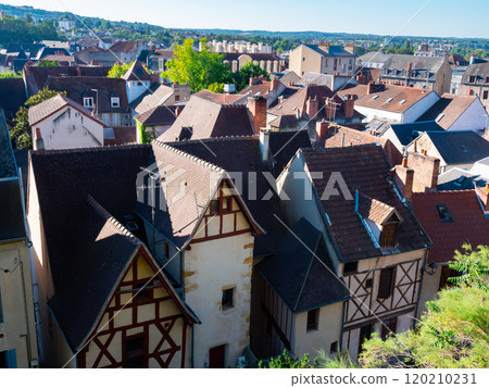 Houses and rooftops of Montlucon old city 120210231