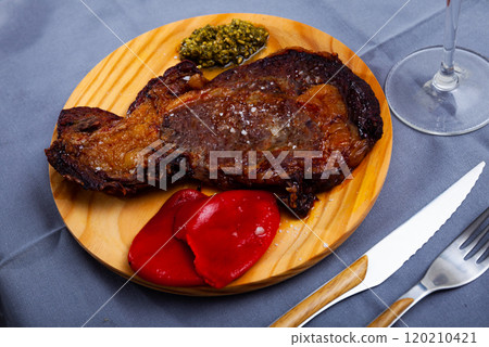 Entrecote with salsa verde sauce Entrecote with salsa verde sauce 120210421