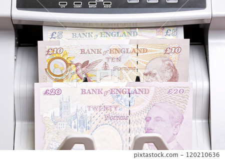 British pound in the counting machine 120210636