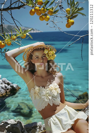 Bask in the warm sun and crystal-clear waters with this stunning summer scene. 120211312