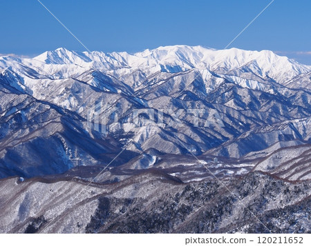 冬天從上州佛團山看到的牧木山 冬天從上州佛團山看到的牧木山 120211652