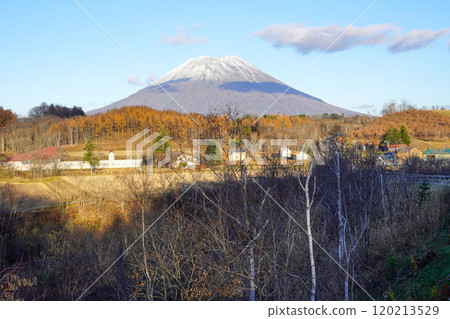 Mt. Yotei seen from the Kurokawa area of Niseko town 120213529