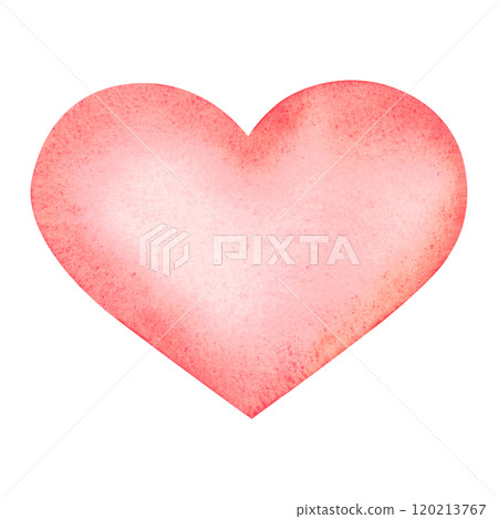 Abstract heart in red color with space for text. Hand drawn watercolor illustration of symbol of love on isolated background. Template for Valentine's Day cards, wedding invitations, stickers. Abstract heart in red color with space for text. Hand drawn watercolor illustration of symbol of love on isolated background. Template for Valentine's Day cards, wedding invitations, stickers. 120213767