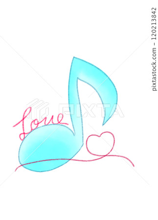 帶有字母 LOVE 的音符 120213842