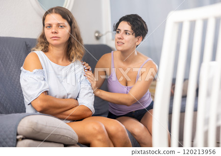 LGBT lesbian couple having problems in relationship 120213956