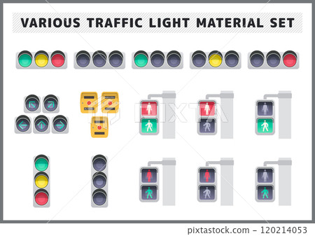 Various traffic light illustrations set Various traffic light illustrations set 120214053