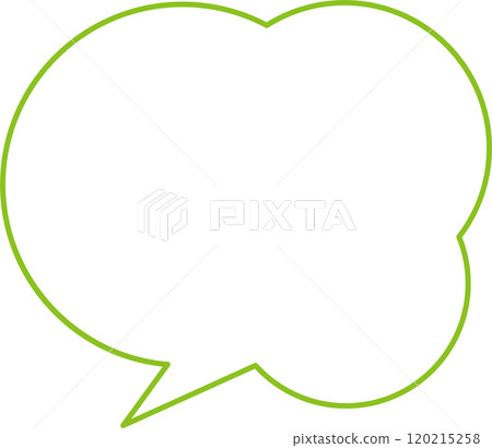A simple yellow-green speech bubble 120215258