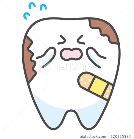 痛苦的牙齒人物插圖 痛苦的牙齒人物插圖 120215583