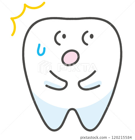 注意到某事的牙齒的人物插圖 注意到某事的牙齒的人物插圖 120215584