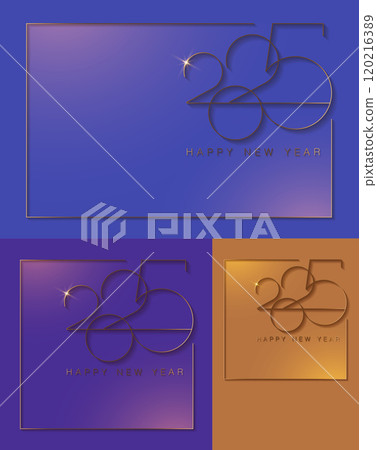 2025 New Year gold logo design set collection. Holiday greeting cards for invitation, calendar, party, golden numbers label isolated on colorful gradient background 2025 New Year gold logo design set collection. Holiday greeting cards for invitation, calendar, party, golden numbers label isolated on colorful gradient background 120216389