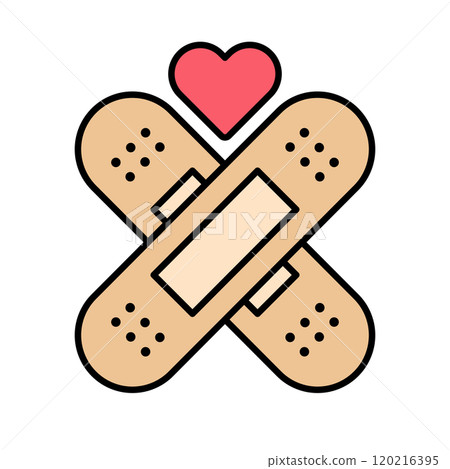 Bandage and heart icon 120216395