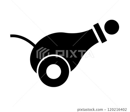Cannon and cannonball silhouette 120216402