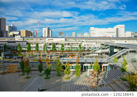 宇都宮站東口交流廣場燈光線與藍天宮未來燈之丘 宇都宮站東口交流廣場燈光線與藍天宮未來燈之丘 120216643