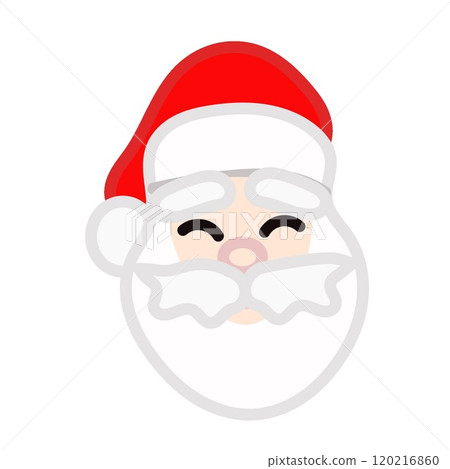 可愛的聖誕老人臉圖 120216860