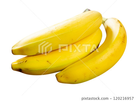 Three ripe bananas lie 120216957