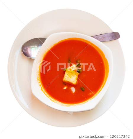 Gazpacho with chicken peppers and onions Gazpacho with chicken peppers and onions 120217242