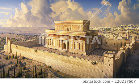 illustration of King Solomon's Temple in Jerusalem 120217607