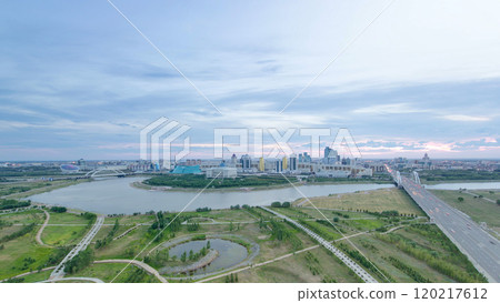 Presidential Park Prezidenttik sayabak and Palace Akorda day to night timelapse Presidential Park Prezidenttik sayabak and Palace Akorda day to night timelapse 120217612